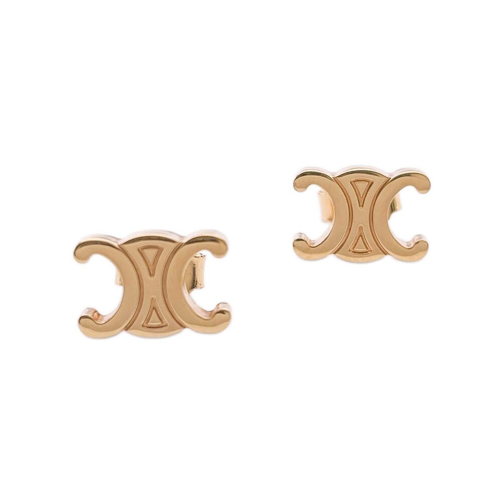 CELINE Triomphe Earrings, Macadam Metal, Gold, Men's & Women's